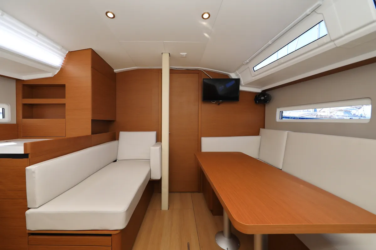 Salon of Vague, a Jeanneau Sun Odyssey 410 sailboat at Zadar, Croatia