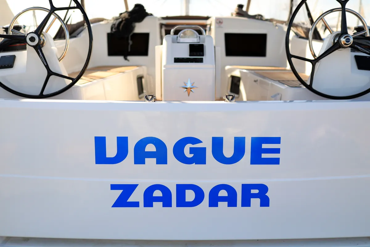 Cabin on Vague, a Jeanneau Sun Odyssey 410 sailboat at Zadar, Croatia