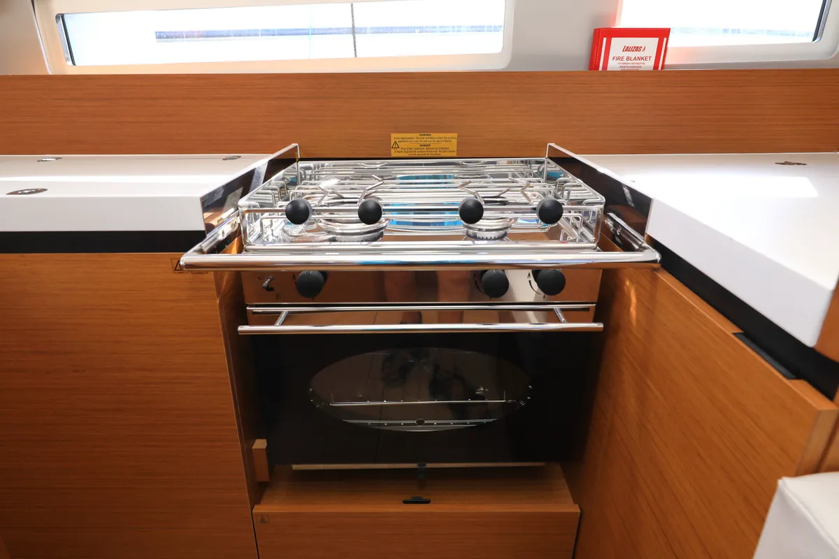 Galley of Vague, a Jeanneau Sun Odyssey 410 sailboat at Zadar, Croatia