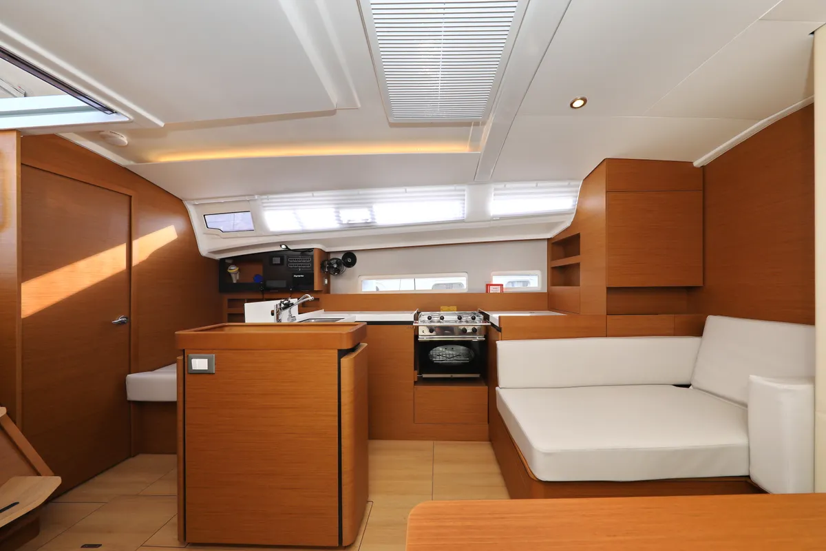 Galley of Vague, a Jeanneau Sun Odyssey 410 sailboat at Zadar, Croatia