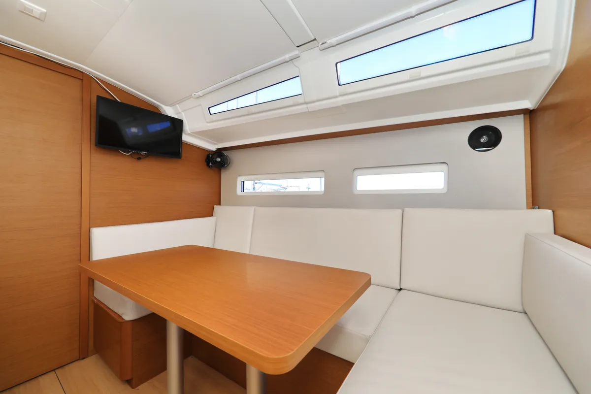 Salon of Vague, a Jeanneau Sun Odyssey 410 sailboat at Zadar, Croatia