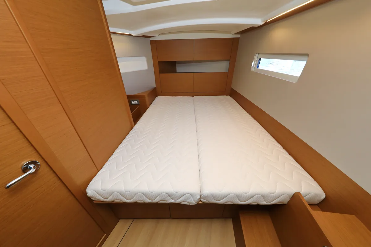 Head on Vague, a Jeanneau Sun Odyssey 410 sailboat at Zadar, Croatia