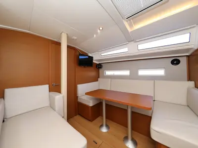 Salon of Vague, a Jeanneau Sun Odyssey 410 sailboat at Zadar, Croatia