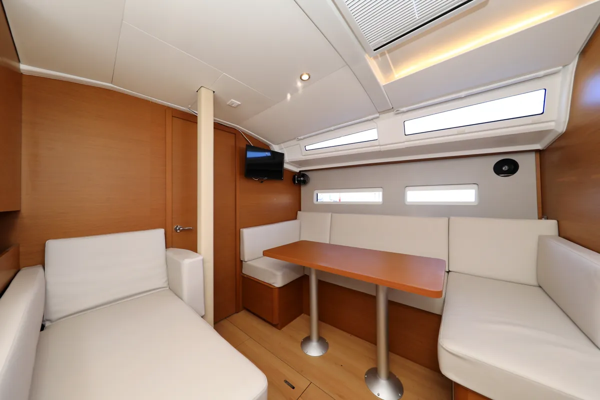 Salon of Vague, a Jeanneau Sun Odyssey 410 sailboat at Zadar, Croatia