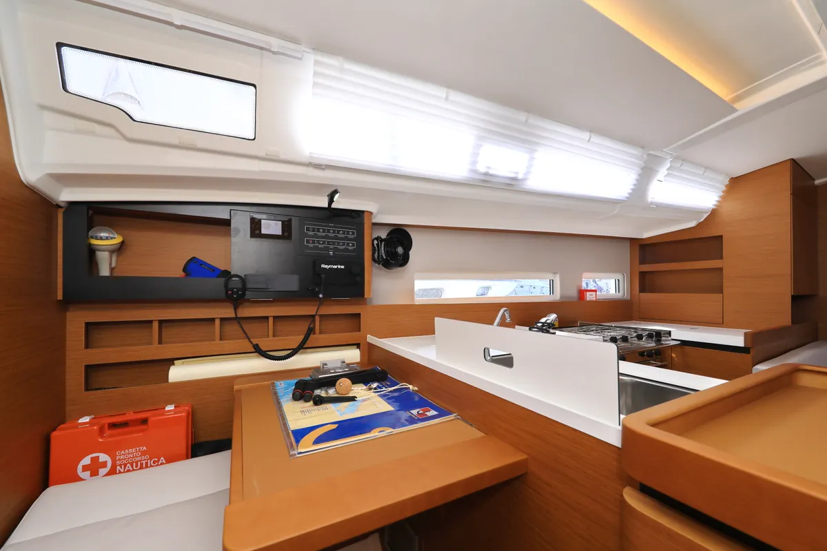 Salon of Vague, a Jeanneau Sun Odyssey 410 sailboat at Zadar, Croatia