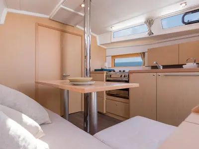 Salon of Oceanis 38.1 Classic, a Beneteau Oceanis 38.1 sailboat at Procida, Italy