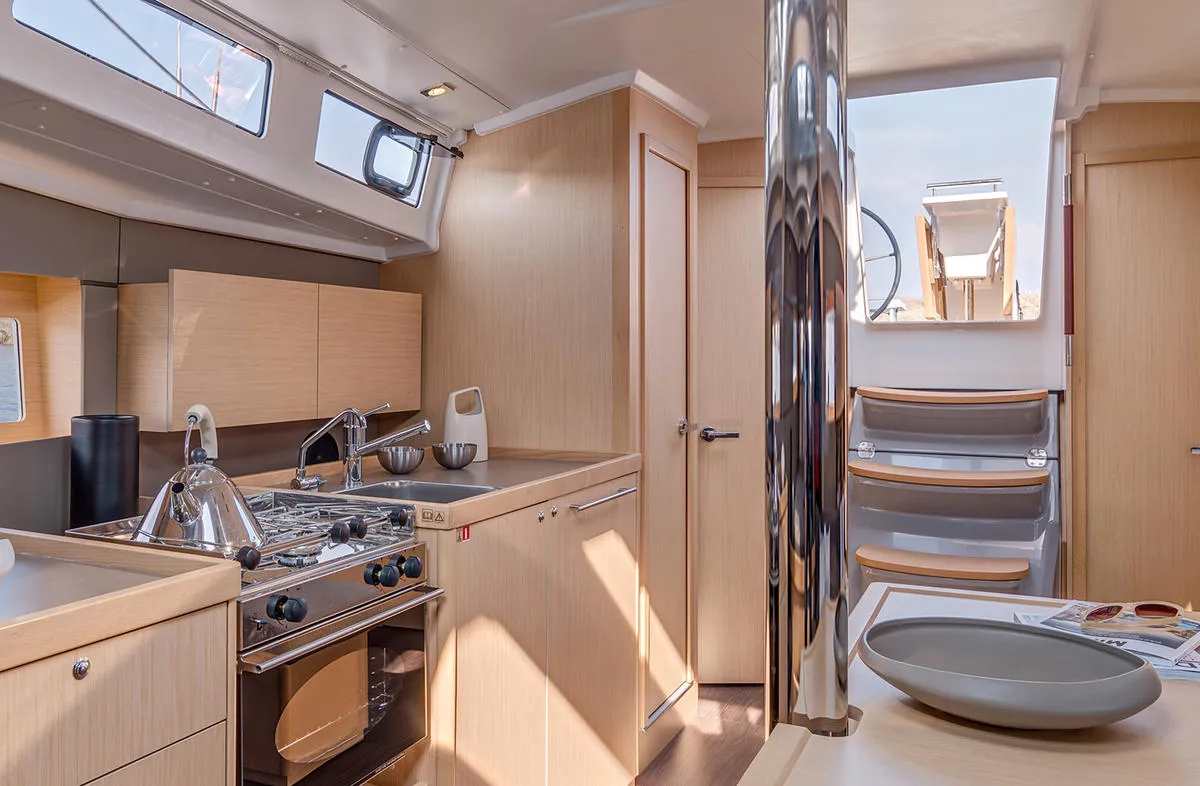 Galley of Oceanis 38.1 Classic, a Beneteau Oceanis 38.1 sailboat at Procida, Italy