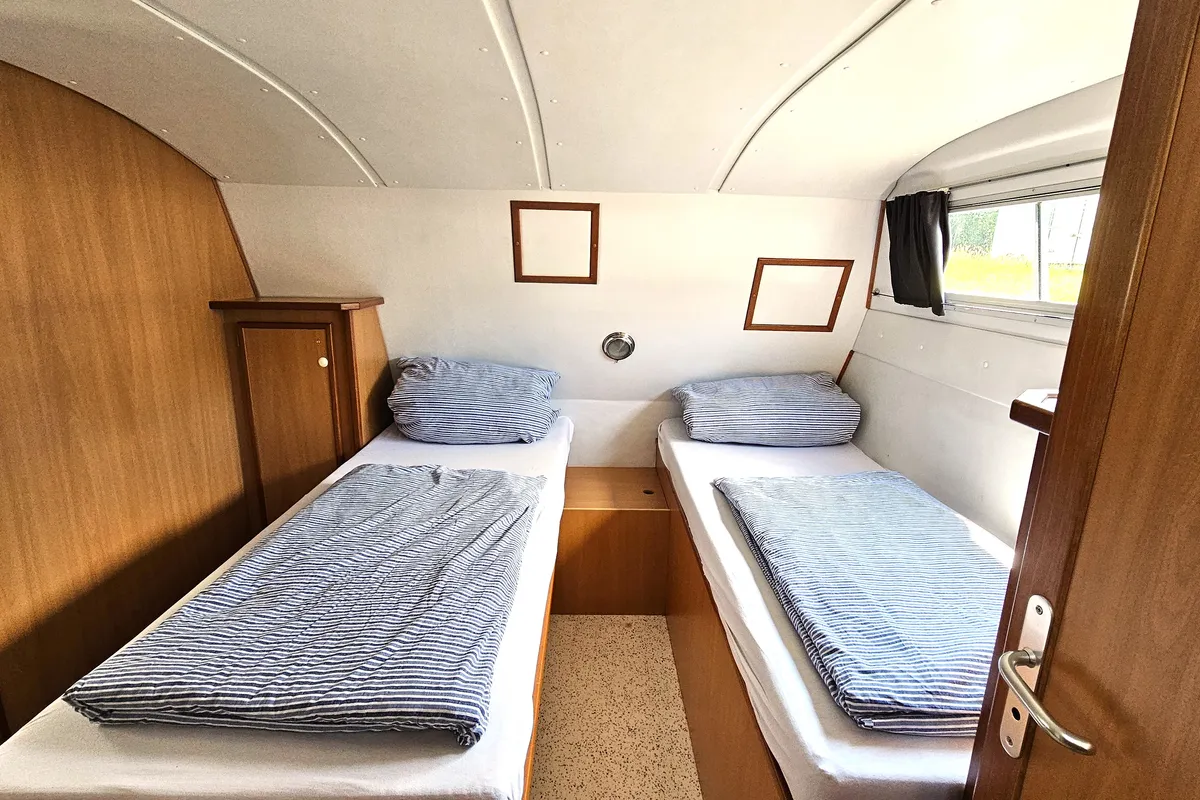 Cabin on Gaia, a Gulet Tarpon 37 DP motorboat at Lübz, Germany