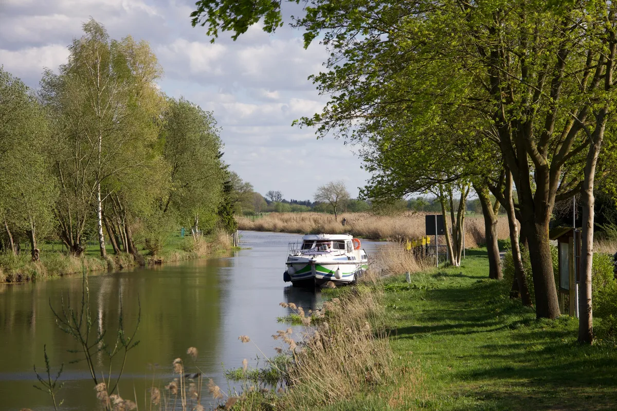 Exterior view of Gaia, a Gulet Tarpon 37 DP motorboat at Lübz, Germany