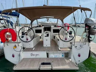Borgeri, a Jeanneau Sun Odyssey 410 sailboat at Cecina, Italy