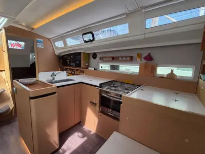 Galley of Borgeri, a Jeanneau Sun Odyssey 410 sailboat at Cecina, Italy