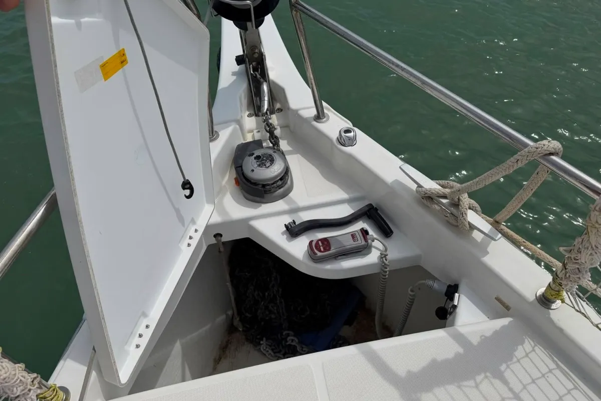 Borgeri, a Jeanneau Sun Odyssey 410 sailboat at Cecina, Italy