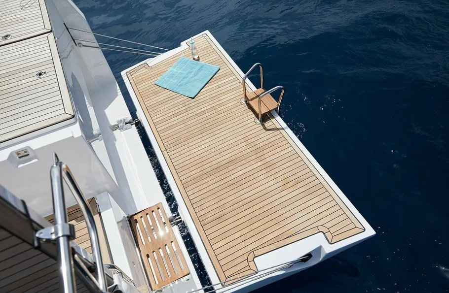 Deck of Bavaria C50, a sailboat at Volos, Greece