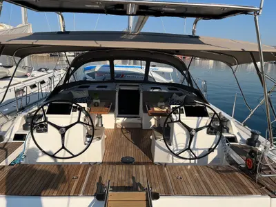 Cockpit of Bavaria C50, a sailboat at Volos, Greece