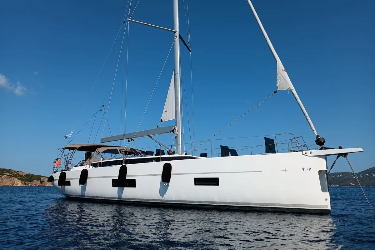 Exterior view of Bavaria C50, a sailboat at Volos, Greece