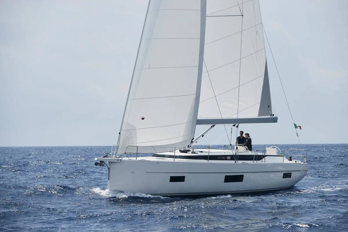 Exterior view of Bavaria C50, a sailboat at Volos, Greece
