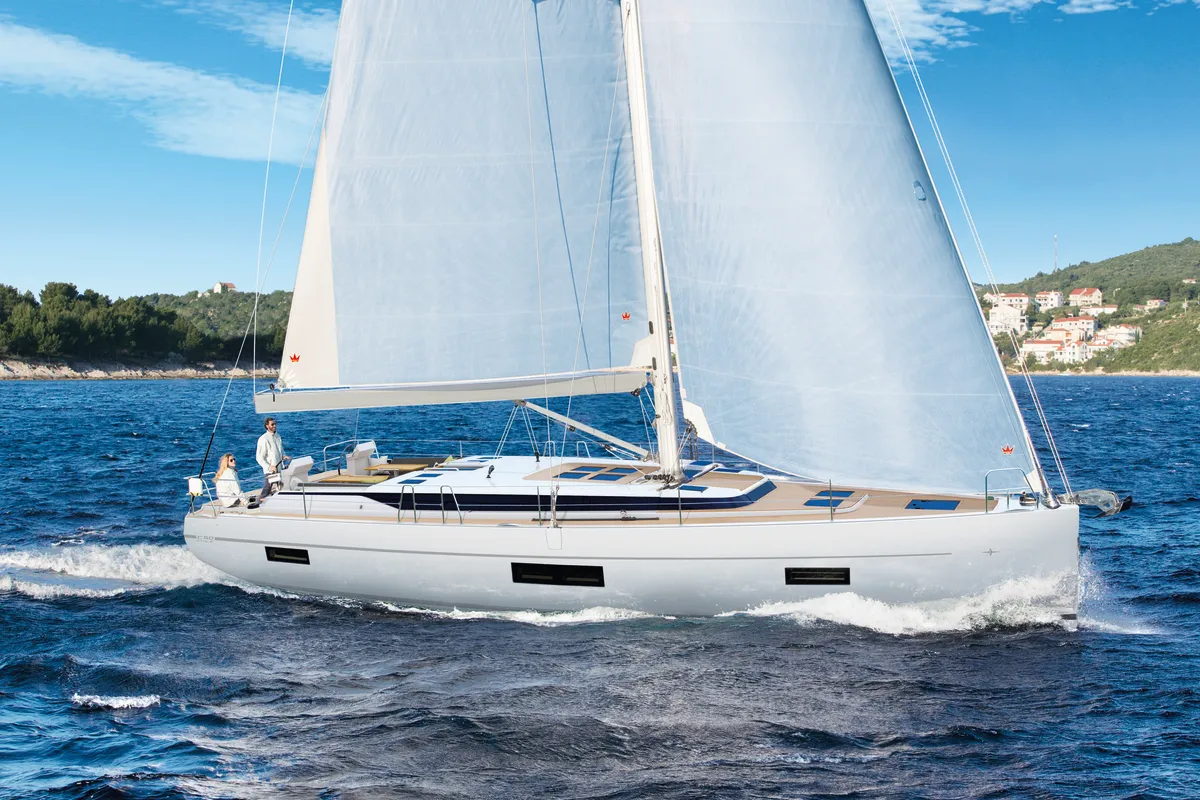 Exterior view of Bavaria C50, a sailboat at Volos, Greece