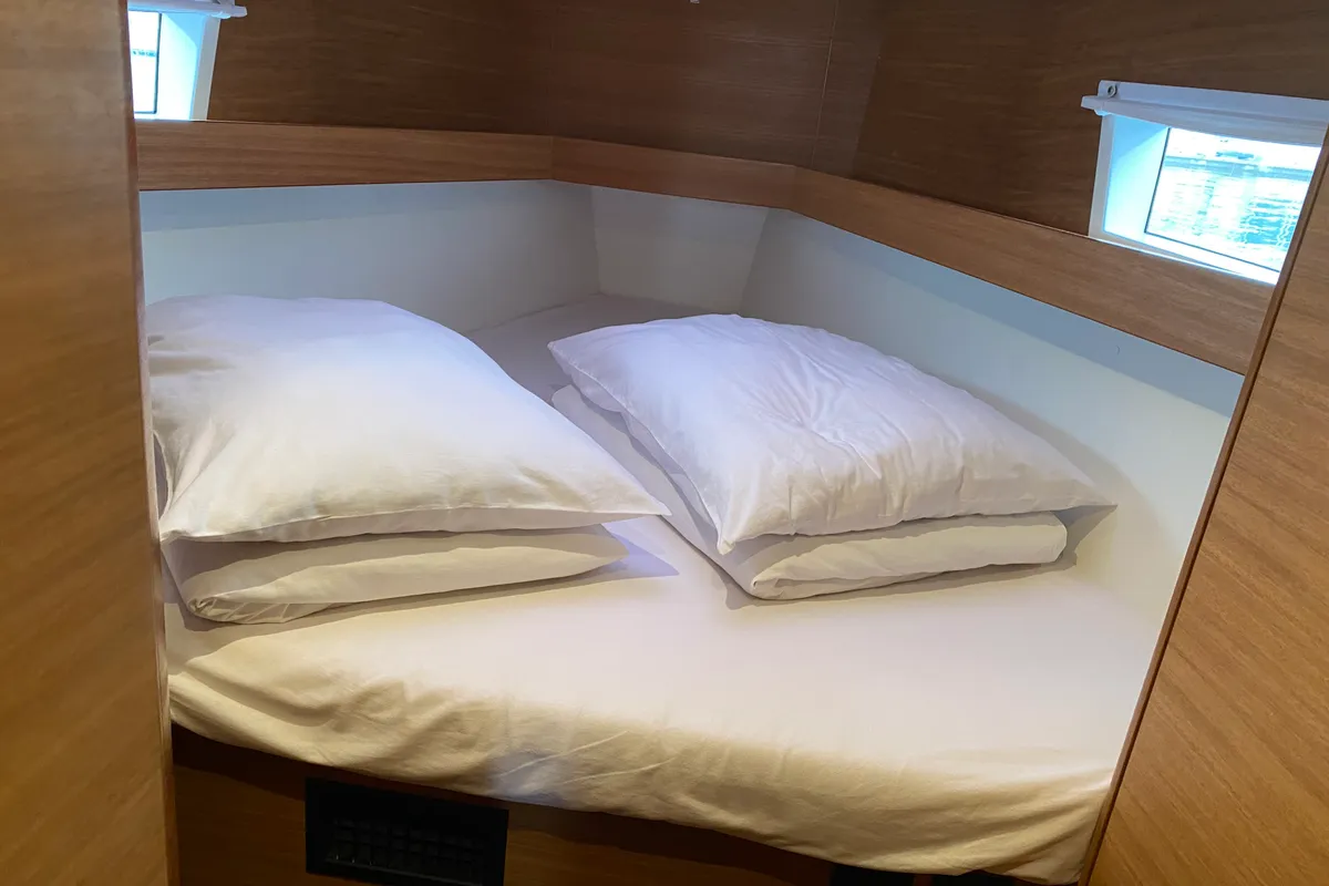Cabin on VIKI, a Elan Impression 45.1 sailboat at Pula, Croatia