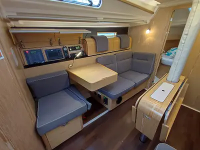 Salon of Redshift, a Dehler 38 sailboat at Biograd na Moru, Croatia