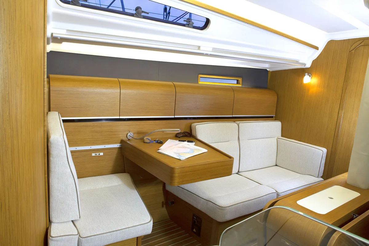 Salon of Redshift, a Dehler 38 sailboat at Grad Biograd na Moru, Croatia