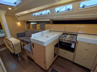 Galley of Redshift, a Dehler 38 sailboat at Biograd na Moru, Croatia