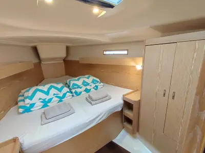 Cabin on Redshift, a Dehler 38 sailboat at Grad Biograd na Moru, Croatia