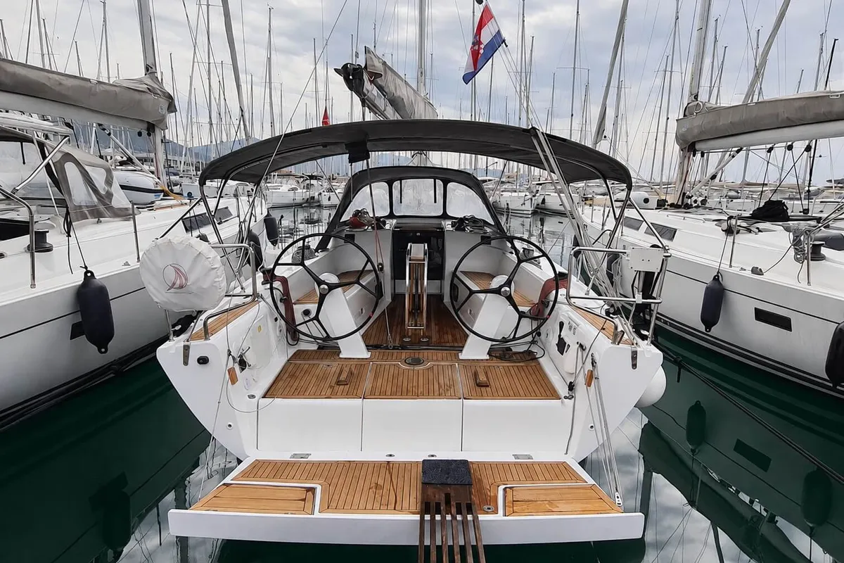 Exterior view of Redshift, a Dehler 38 sailboat at Grad Biograd na Moru, Croatia