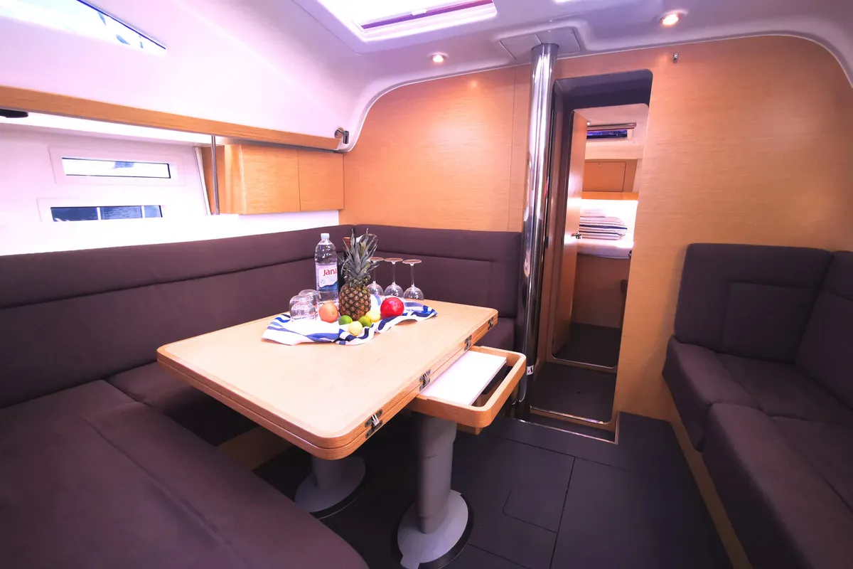 Salon of Baby Boo, a Elan Impression 45 sailboat at Novi Vinodolski, Croatia