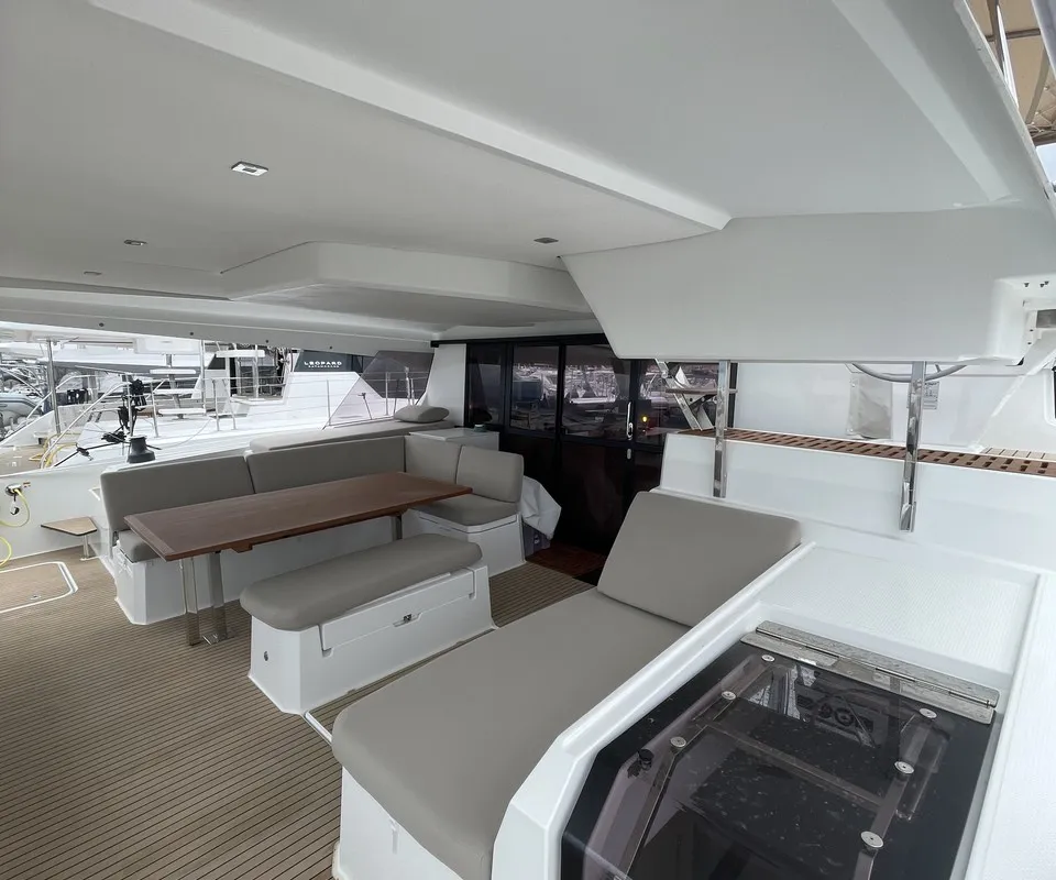 Panthours, a Fountaine Pajot Aura 51 catamaran at Ventimiglia, Italy