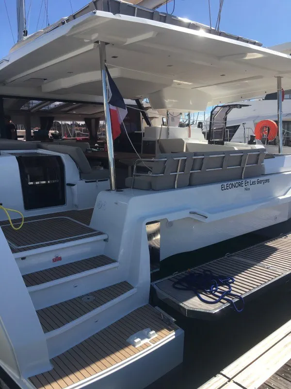 Panthours, a Fountaine Pajot Aura 51 catamaran at Ventimiglia, Italy