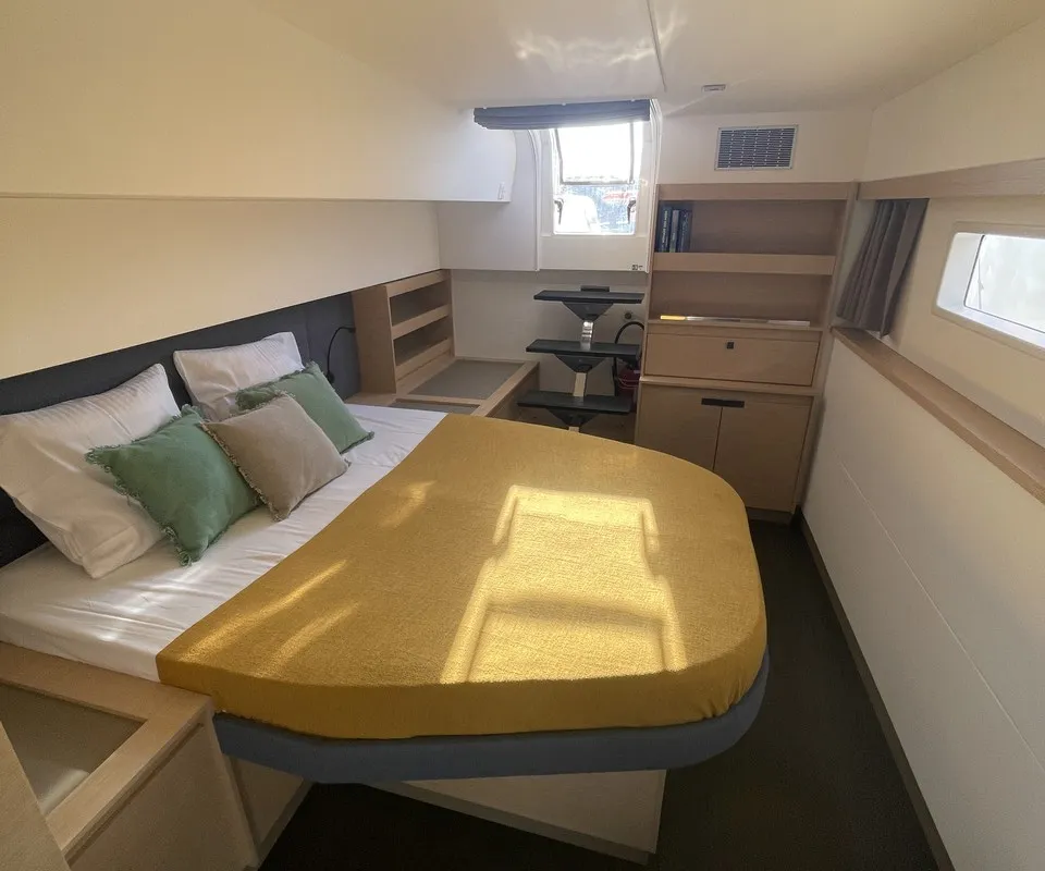Panthours, a Fountaine Pajot Aura 51 catamaran at Ventimiglia, Italy
