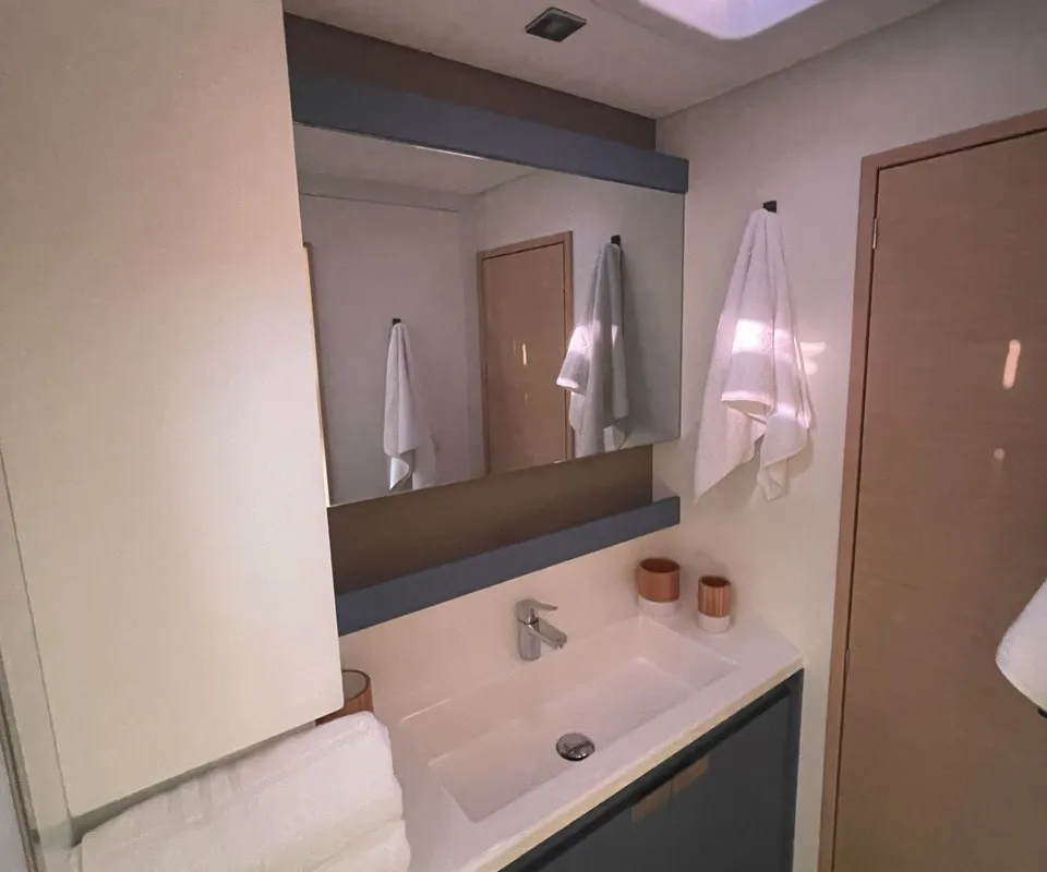 Panthours, a Fountaine Pajot Aura 51 catamaran at Ventimiglia, Italy