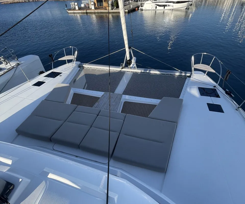 Panthours, a Fountaine Pajot Aura 51 catamaran at Ventimiglia, Italy