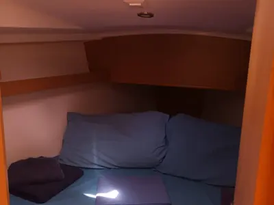 Cabin on Pupatella, a Jeanneau Sun Odyssey 319 sailboat at Tonnarella, Italy