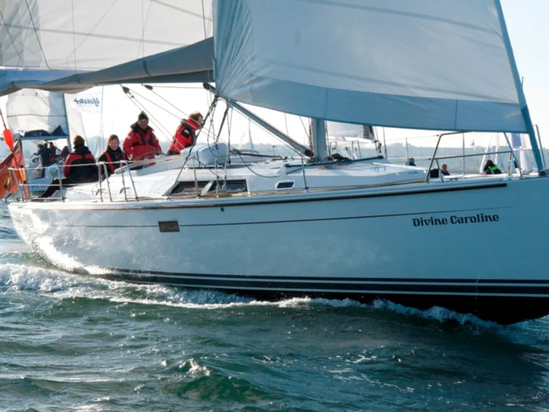 Galley of Divine Caroline, a Hanse 430e sailboat at Altefähr, Germany