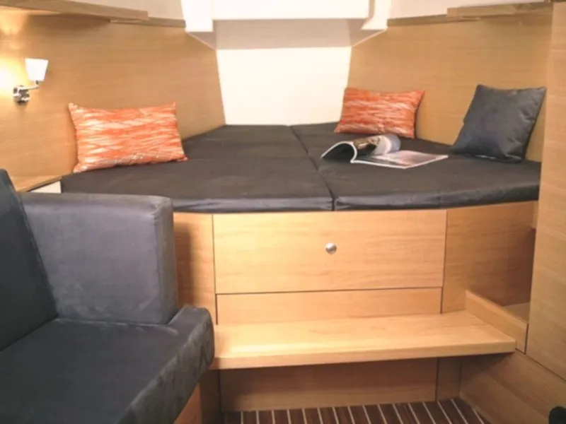 Salon of Divine Caroline, a Hanse 430e sailboat at Altefähr, Germany