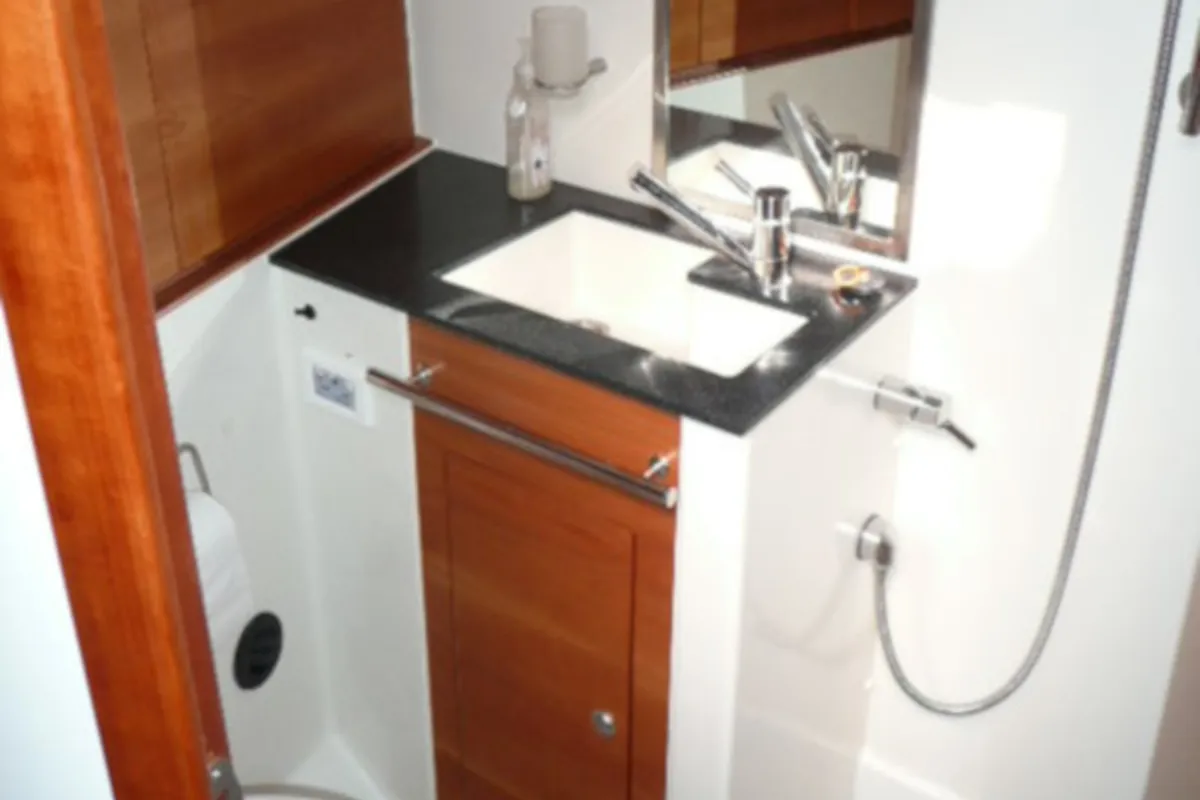 Cabin on Divine Caroline, a Hanse 430e sailboat at Altefähr, Germany