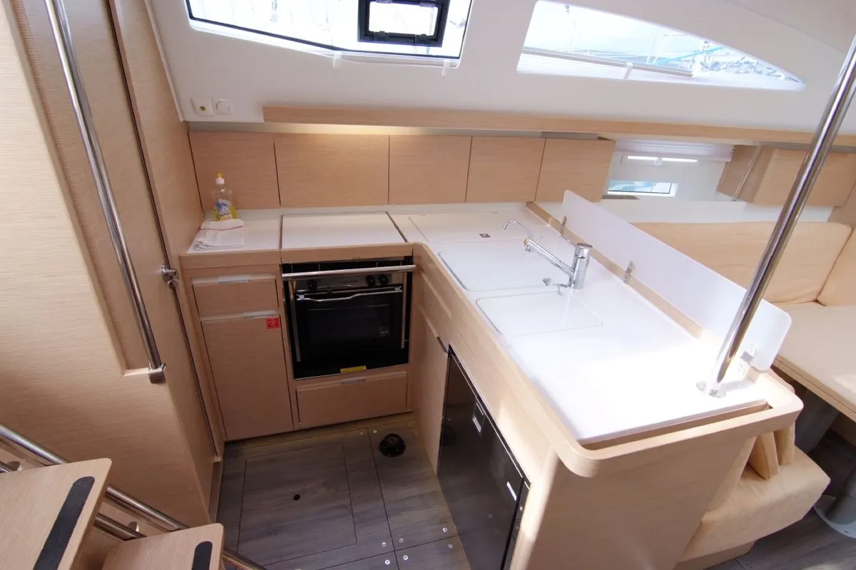 Galley of Desideria, a Elan Impression 40 sailboat at Punat, Croatia