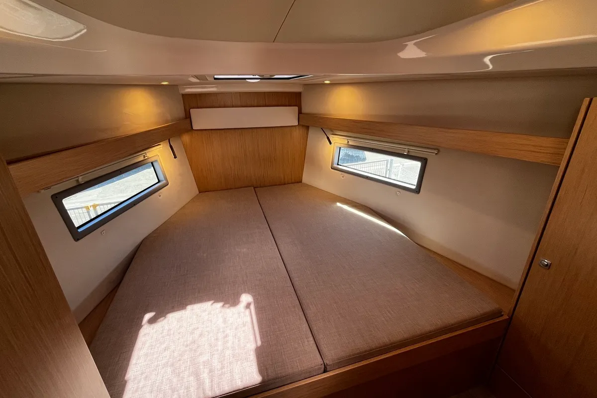 Cabin on Babe, a Bavaria C38 sailboat at La Rochelle, France