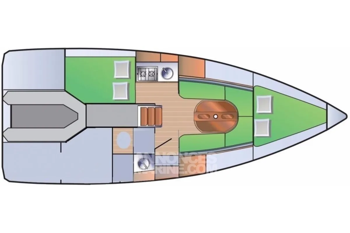 Floor plan of Aliex, a Gulet Mojito 888 sailboat at Kerners, France