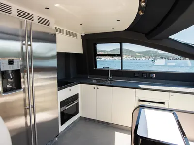 Galley of PREWI, a Azimut 78 Fly motor yacht at Grad Šibenik, Croatia