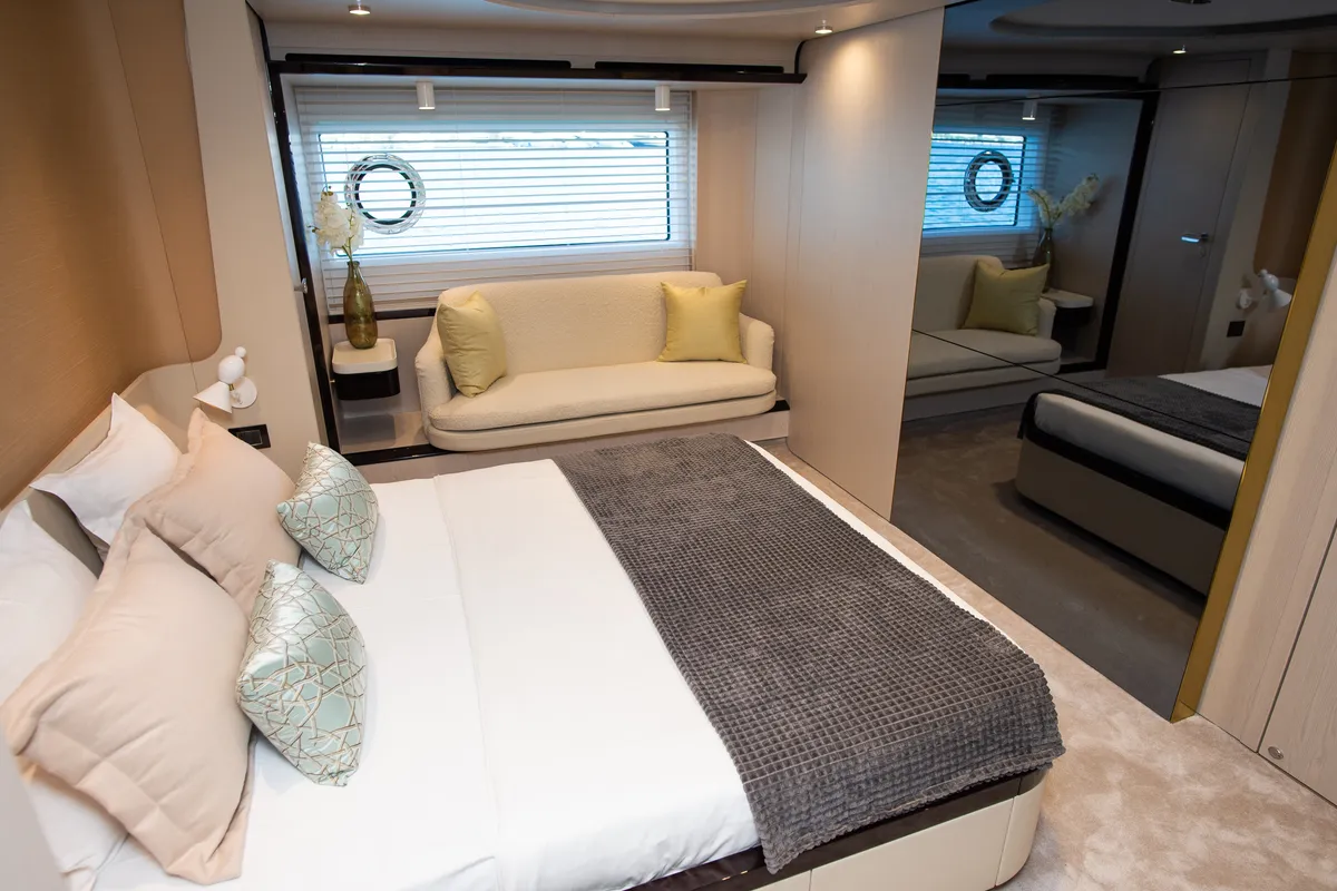 Cabin on PREWI, a Azimut 78 Fly motor yacht at Grad Šibenik, Croatia