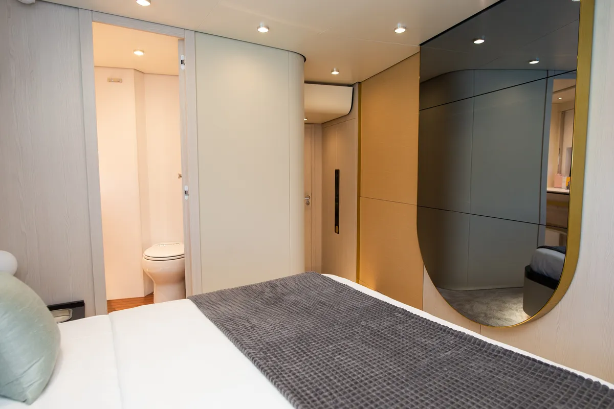 Cabin on PREWI, a Azimut 78 Fly motor yacht at Grad Šibenik, Croatia