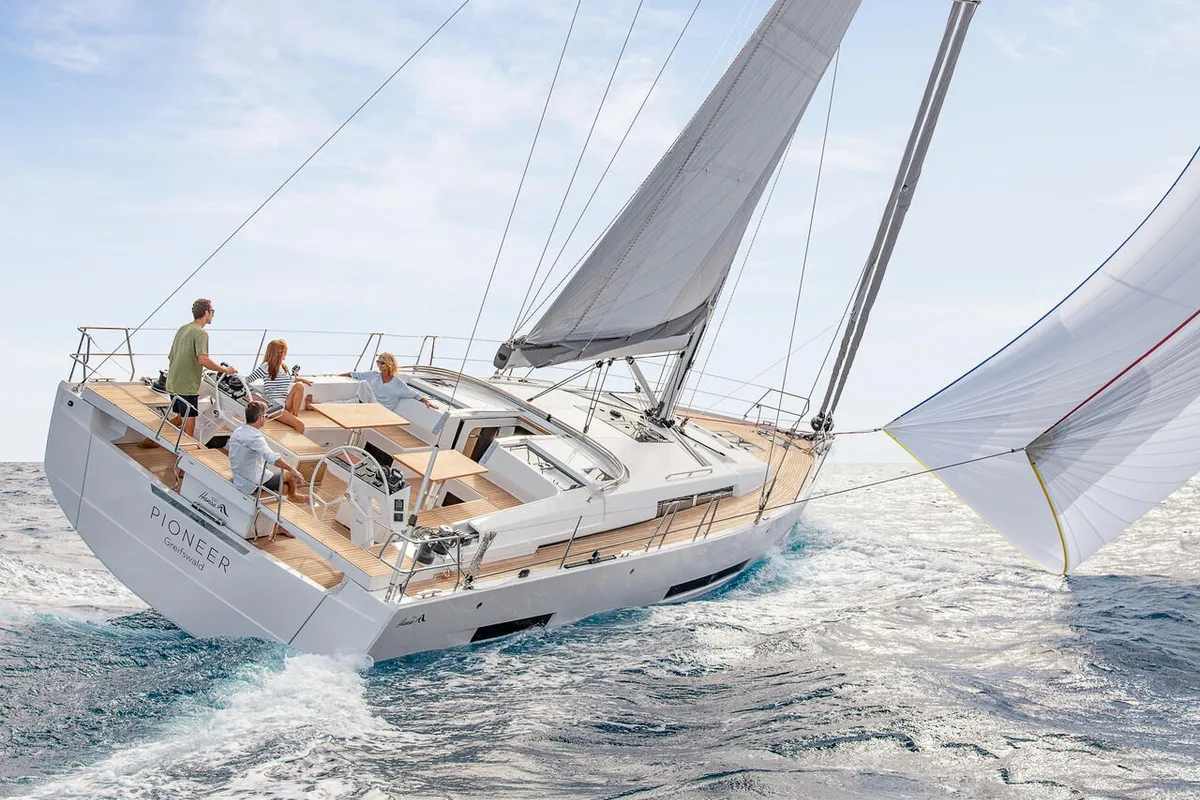 Exterior view of Illusion, a Hanse 510 sailboat at Općina Sukošan, Croatia