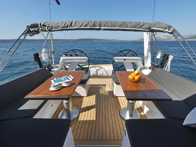 Deck of Illusion - OW, a Hanse 510 sailboat at Sukošan, Croatia