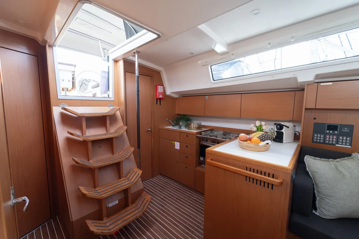 Salon of Nela, a Bavaria C38 sailboat at Pirovac, Croatia