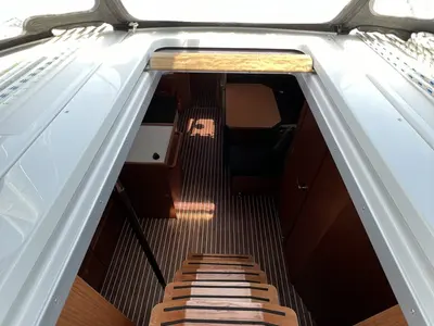 Salon of Nela, a Bavaria C38 sailboat at Pirovac, Croatia