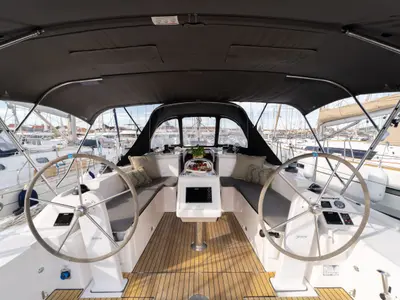 Galley of Nela, a Bavaria C38 sailboat at Pirovac, Croatia