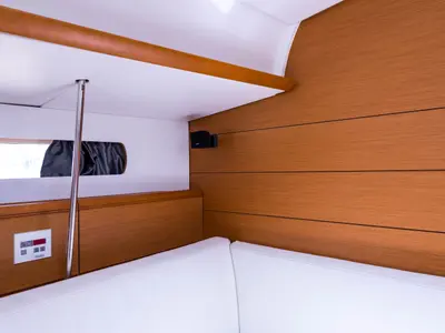 Salon of Vega, a Jeanneau Sun Odyssey 469 sailboat at Municipal Unit of Nea Peramos, Greece