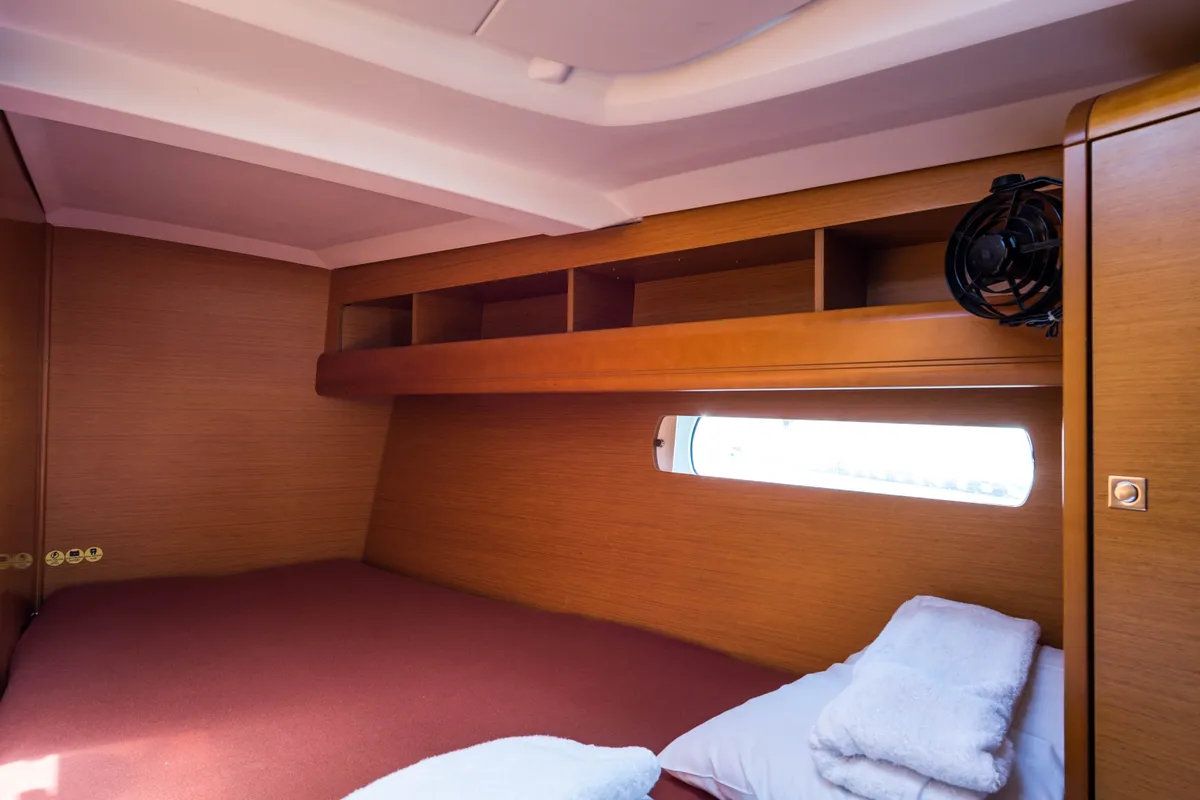 Cabin on Vega, a Jeanneau Sun Odyssey 469 sailboat at Municipal Unit of Nea Peramos, Greece
